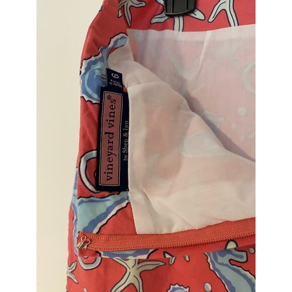 Vineyard Vines Seahorse Starfish Mini Preppy Skirt Pink Coral Blue EUC Vintage 6 - Picture 7 of 8
